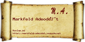Markfeld Adeodát névjegykártya